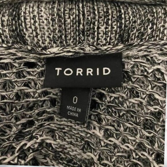 Torrid Sleeveless Long Open Knit Cardigan Sweater Gray Black Large L Plus Size - Picture 8 of 12
